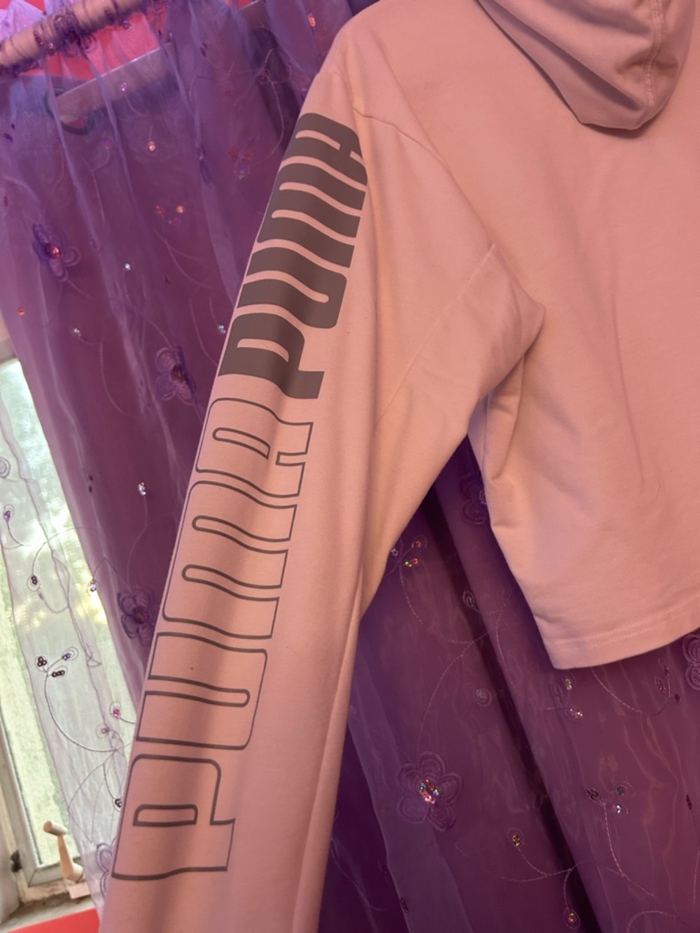 Puma White Cropped Hoodie - Picture 3 of 4
